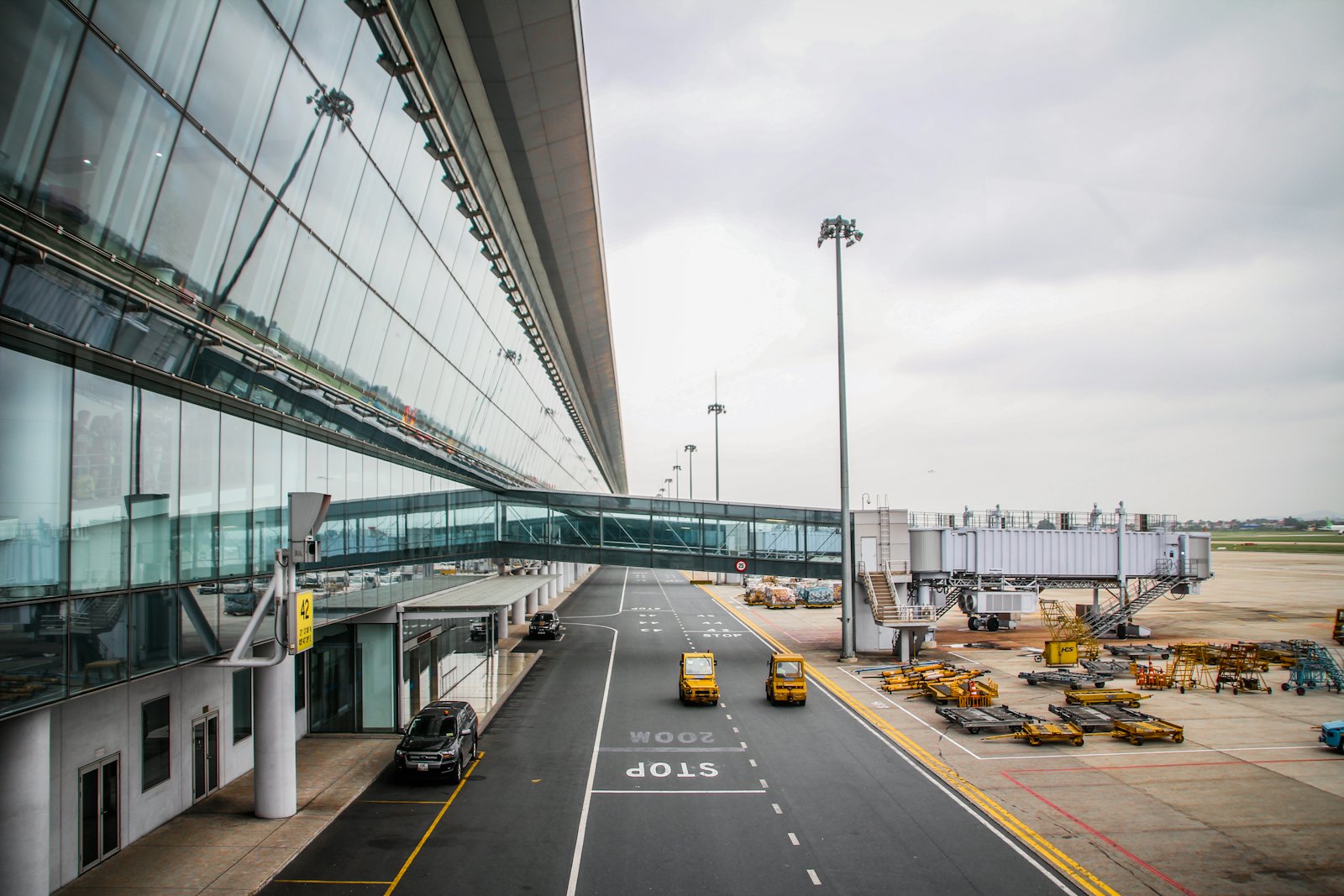 Aircraft parked at an airport terminal gate