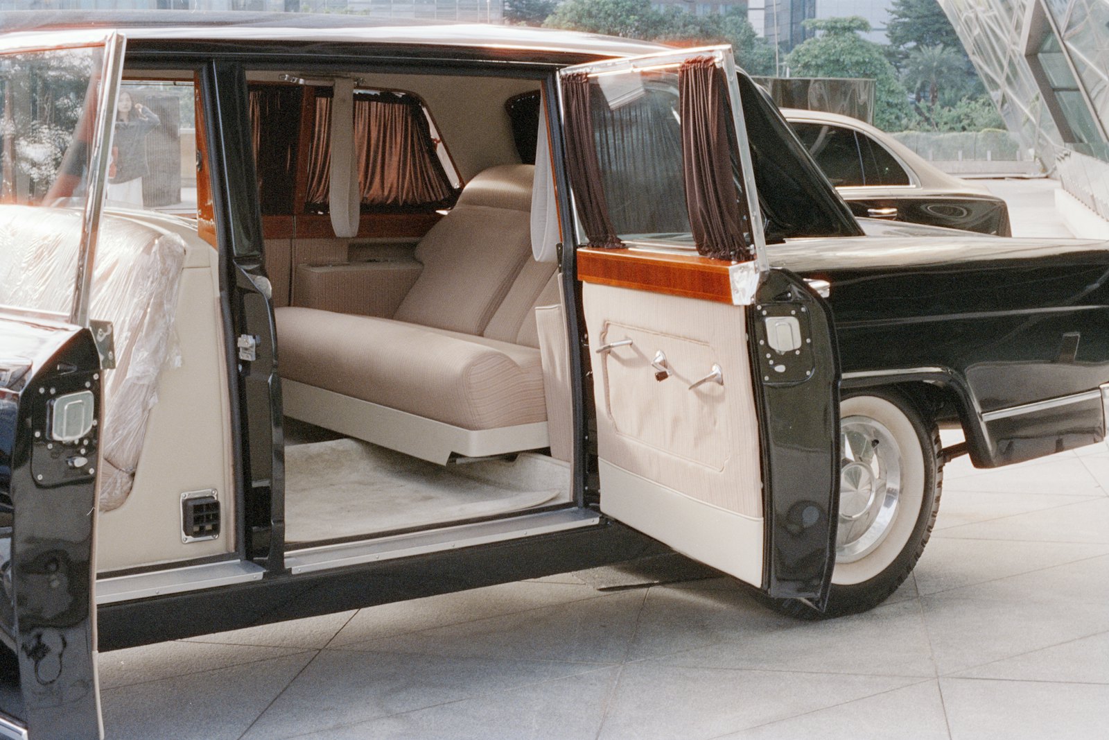 Vehicle with the side door open showing a spacious, easy-access interior