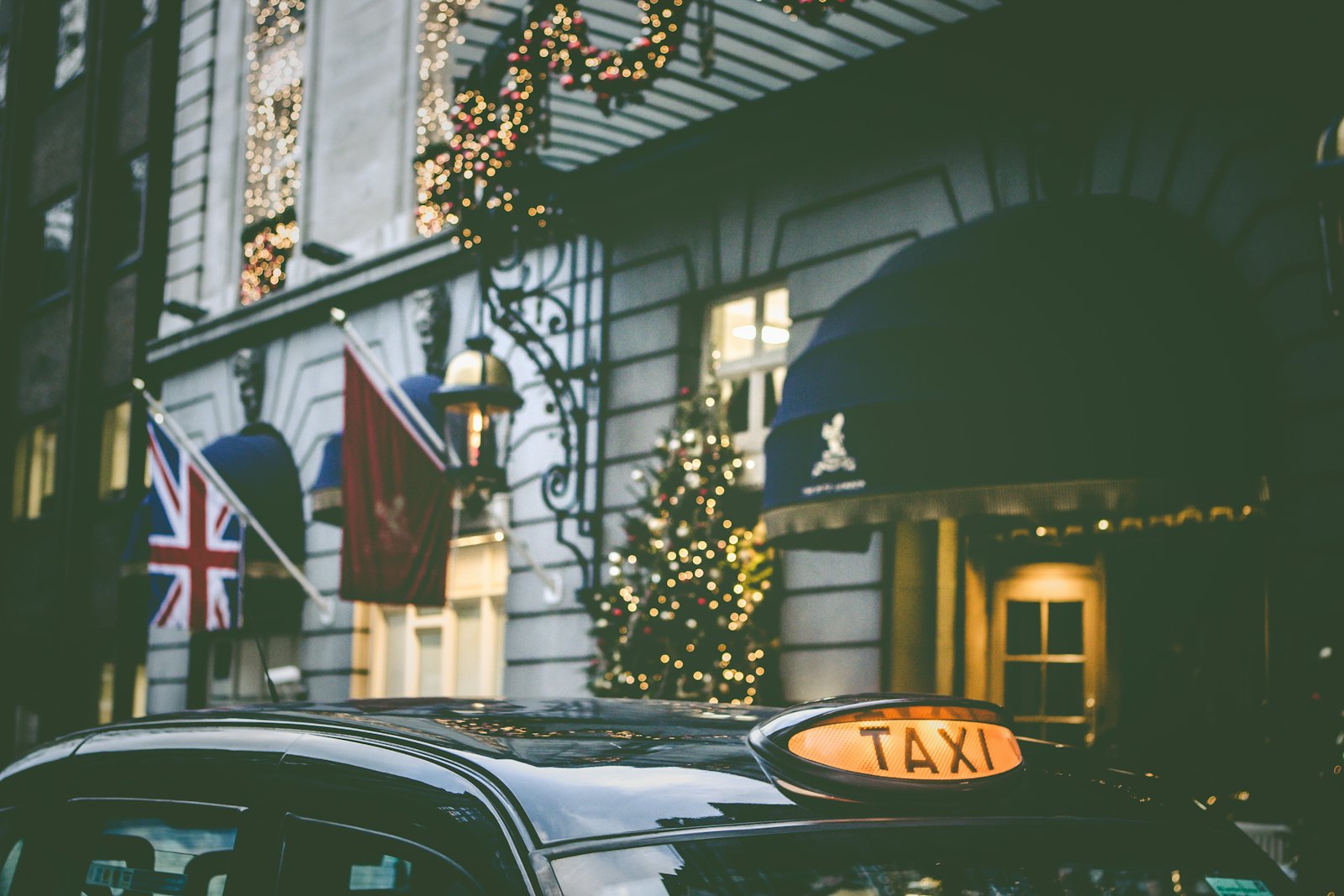 Taxi rank sign on a British high street